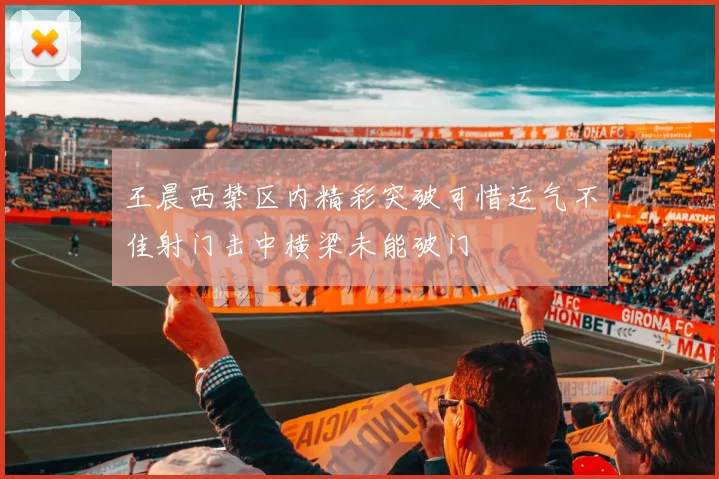 王晨西禁区内精彩突破可惜运气不佳射门击中横梁未能破门
